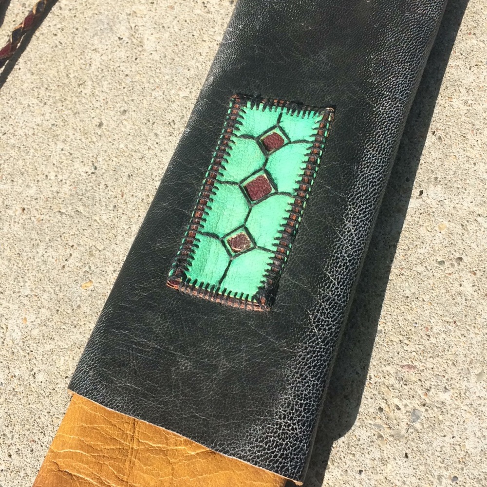 Vintage Hand Tooled Leather Amulet Necklace - Picture 8 of 13